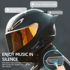 New Motorcycle Bluetooth Headset Intercom Outdoor Riding Headset, Motorcycle BT Intercom with FM Radio Helmet BT Headset Waterproof Universal Communication System for ATV Dirt Bike Motorcycle