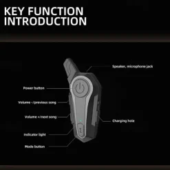 New Motorcycle Bluetooth Headset Intercom Outdoor Riding Headset, Motorcycle BT Intercom with FM Radio Helmet BT Headset Waterproof Universal Communication System for ATV Dirt Bike Motorcycle