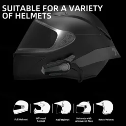 New Motorcycle Bluetooth Headset Intercom Outdoor Riding Headset, Motorcycle BT Intercom with FM Radio Helmet BT Headset Waterproof Universal Communication System for ATV Dirt Bike Motorcycle