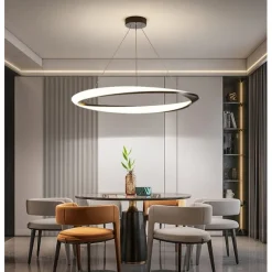 New Net Red Restaurant Chandelier Simple Modern Ring Dining Room Lamp Creative Personalized Household Table Lamp