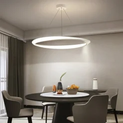 New Net Red Restaurant Chandelier Simple Modern Ring Dining Room Lamp Creative Personalized Household Table Lamp