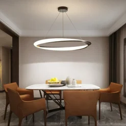 New Net Red Restaurant Chandelier Simple Modern Ring Dining Room Lamp Creative Personalized Household Table Lamp