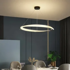 New Net Red Restaurant Chandelier Simple Modern Ring Dining Room Lamp Creative Personalized Household Table Lamp