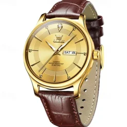 New Olevs Brand Fashion Trend Belt Men'S Watch Luminous Calendar Week Display Simple Leisure Waterproof Men'S Watch