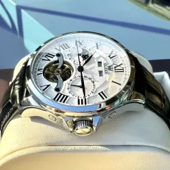 New Olevs Brand Men'S Business Stainless Steel Band Watch Moon Phase Double Calendar 24-Hour Indication Automatic Mechanical Watch Simple Leisure Sports Men'S Wristwatch