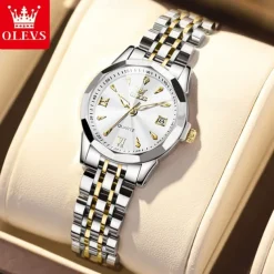 New Olevs Olevs Brand Stainless Steel Band Women'S Fashion Watches Calendar Luminous Niche Light Luxury Simple Leisure Waterproof Sports Ladies Quartz Wristwatch