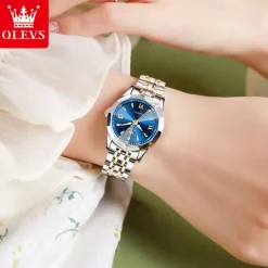 New Olevs Olevs Brand Stainless Steel Band Women'S Fashion Watches Calendar Luminous Niche Light Luxury Simple Leisure Waterproof Sports Ladies Quartz Wristwatch