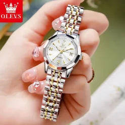 New Olevs Olevs Brand Stainless Steel Band Women'S Fashion Watches Calendar Luminous Niche Light Luxury Simple Leisure Waterproof Sports Ladies Quartz Wristwatch