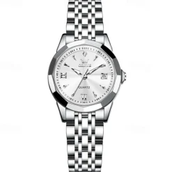 New Olevs Olevs Brand Stainless Steel Band Women'S Fashion Watches Calendar Luminous Niche Light Luxury Simple Leisure Waterproof Sports Ladies Quartz Wristwatch