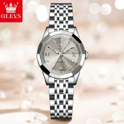 New Olevs Olevs Brand Stainless Steel Band Women'S Fashion Watches Calendar Luminous Niche Light Luxury Simple Leisure Waterproof Sports Ladies Quartz Wristwatch