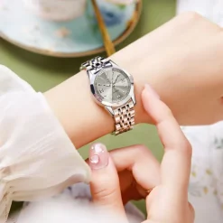 New Olevs Olevs Brand Stainless Steel Band Women'S Fashion Watches Calendar Luminous Niche Light Luxury Simple Leisure Waterproof Sports Ladies Quartz Wristwatch