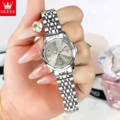 New Olevs Olevs Brand Stainless Steel Band Women'S Fashion Watches Calendar Luminous Niche Light Luxury Simple Leisure Waterproof Sports Ladies Quartz Wristwatch