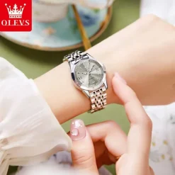 New Olevs Olevs Brand Stainless Steel Band Women'S Fashion Watches Calendar Luminous Niche Light Luxury Simple Leisure Waterproof Sports Ladies Quartz Wristwatch