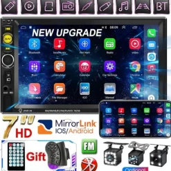 New Pro 2 Din 7'' HD 1080P Touch Screen Autoradio Bluetooth Car Stereo Radio Car MP5 Player Build-in FM AUX USB SD Function Support Mirror Link + Backup Camera(optional)