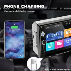 New Pro 2 Din 7'' HD 1080P Touch Screen Autoradio Bluetooth Car Stereo Radio Car MP5 Player Build-in FM AUX USB SD Function Support Mirror Link + Backup Camera(optional)