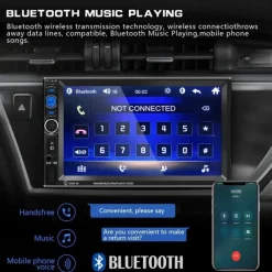 New Pro 2 Din 7'' HD 1080P Touch Screen Autoradio Bluetooth Car Stereo Radio Car MP5 Player Build-in FM AUX USB SD Function Support Mirror Link + Backup Camera(optional)