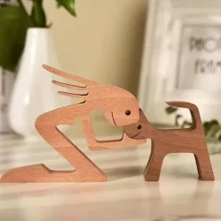 New Product Puppy Family Ornaments Wooden Crafts Ornaments Tabletop Ornaments Creative Decorative Animal Ornaments