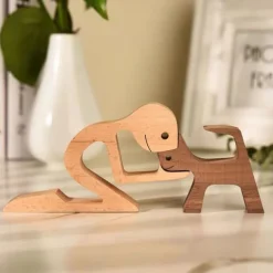 New Product Puppy Family Ornaments Wooden Crafts Ornaments Tabletop Ornaments Creative Decorative Animal Ornaments