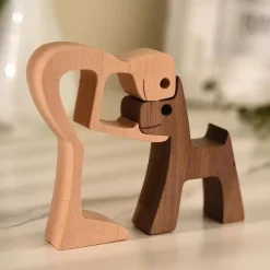 New Product Puppy Family Ornaments Wooden Crafts Ornaments Tabletop Ornaments Creative Decorative Animal Ornaments