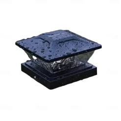 New Solar Powered LED Square Fence Light Solar Post Light White Warm Lamp Outdoor Lighting Waterproof Pillar IP65 Outdoor Solar Lamp for Garden 1PC