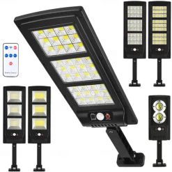 New Solar Street Light Human Induction Light, Remote-Controlled Road Light Outdoor Waterproof High-Power Super Bright Home Courtyard Light Garage Road Garden Lighting 1PC