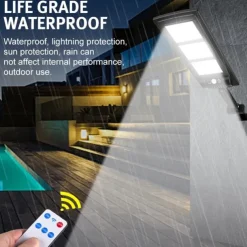 New Solar Street Light Human Induction Light, Remote-Controlled Road Light Outdoor Waterproof High-Power Super Bright Home Courtyard Light Garage Road Garden Lighting 1PC