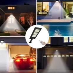 New Solar Street Light Human Induction Light, Remote-Controlled Road Light Outdoor Waterproof High-Power Super Bright Home Courtyard Light Garage Road Garden Lighting 1PC