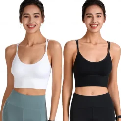 New Spring/Summer High Strength Shockproof Sports Bra Women's Running Fitness Bra Set Gathering Yoga Suit Tank Top