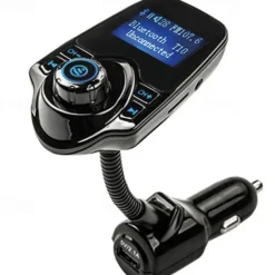 NEW T10 Hands-free Bluetooth Car Kit MP3 Music Player FM Transmitter 5V 2.1A USB Car Charger 1.44" LED Screen