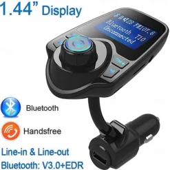 NEW T10 Hands-free Bluetooth Car Kit MP3 Music Player FM Transmitter 5V 2.1A USB Car Charger 1.44
