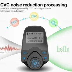 NEW T10 Hands-free Bluetooth Car Kit MP3 Music Player FM Transmitter 5V 2.1A USB Car Charger 1.44