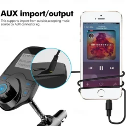 NEW T10 Hands-free Bluetooth Car Kit MP3 Music Player FM Transmitter 5V 2.1A USB Car Charger 1.44