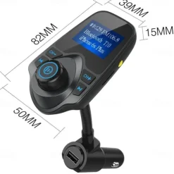 NEW T10 Hands-free Bluetooth Car Kit MP3 Music Player FM Transmitter 5V 2.1A USB Car Charger 1.44