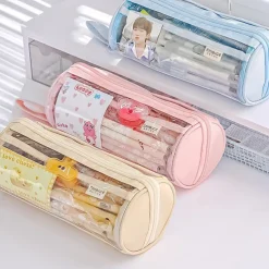 New Transparent Pen Bag Creative Simple Multi-functional Primary and Secondary School Students Stationery Pencil Case Large Capacity Pencil Case