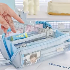 New Transparent Pen Bag Creative Simple Multi-functional Primary and Secondary School Students Stationery Pencil Case Large Capacity Pencil Case
