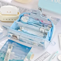 New Transparent Pen Bag Creative Simple Multi-functional Primary and Secondary School Students Stationery Pencil Case Large Capacity Pencil Case