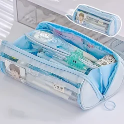 New Transparent Pen Bag Creative Simple Multi-functional Primary and Secondary School Students Stationery Pencil Case Large Capacity Pencil Case