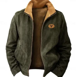 New Year Christmas Men's Deer Sweatshirts Sweatshirt Zip Sweatshirt Long Sleeve Sweatshirt Stand Collar Daily Basic Casual 3D Printing Christmas Party New Year Full Zip Stand Collar Winter Spring