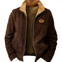 New Year Christmas Men's Deer Sweatshirts Sweatshirt Zip Sweatshirt Long Sleeve Sweatshirt Stand Collar Daily Basic Casual 3D Printing Christmas Party New Year Full Zip Stand Collar Winter Spring