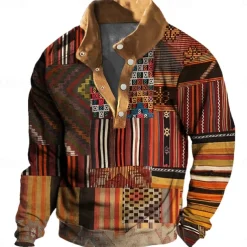 New Year Christmas Men's 3D Print Plaid / Check 3D Sweatshirts Sweatshirt Zip Sweatshirt Quarter Zip Sweatshirt Long Sleeve Sweatshirt Half Zip Zip Quarter Zip Cool 3D Printing Vacation Party New Year