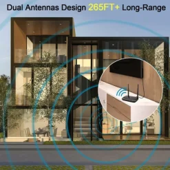 NFC 262ft/80m Long Range Bluetooth 5.0 Transmitter Receiver 3 in1 Music Audio Adapter Low Latency aptX HD Spdif RCA AUX 3.5mm TV