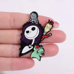 Night Before Christmas Enamel Pin - Creative Cute Jack Sally Gifts for Fans Cartoon Pin for Clothes Backpack Bag Hat Collection