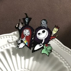 Night Before Christmas Enamel Pin - Creative Cute Jack Sally Gifts for Fans Cartoon Pin for Clothes Backpack Bag Hat Collection