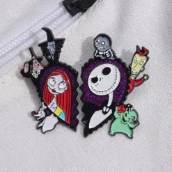 Night Before Christmas Enamel Pin - Creative Cute Jack Sally Gifts for Fans Cartoon Pin for Clothes Backpack Bag Hat Collection