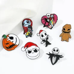 Night Before Christmas Enamel Pin - Creative Cute Jack Sally Gifts for Fans Cartoon Pin for Clothes Backpack Bag Hat Collection