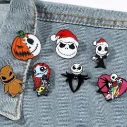 Night Before Christmas Enamel Pin - Creative Cute Jack Sally Gifts for Fans Cartoon Pin for Clothes Backpack Bag Hat Collection
