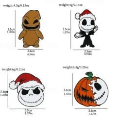 Night Before Christmas Enamel Pin - Creative Cute Jack Sally Gifts for Fans Cartoon Pin for Clothes Backpack Bag Hat Collection