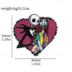 Night Before Christmas Enamel Pin - Creative Cute Jack Sally Gifts for Fans Cartoon Pin for Clothes Backpack Bag Hat Collection