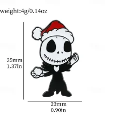Night Before Christmas Enamel Pin - Creative Cute Jack Sally Gifts for Fans Cartoon Pin for Clothes Backpack Bag Hat Collection