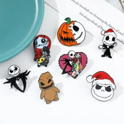 Night Before Christmas Enamel Pin - Creative Cute Jack Sally Gifts for Fans Cartoon Pin for Clothes Backpack Bag Hat Collection